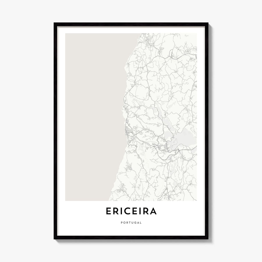 Ericeira Map Poster, framed poster mockup