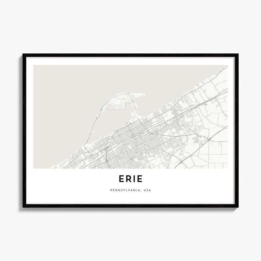 Erie Map Poster, framed poster mockup