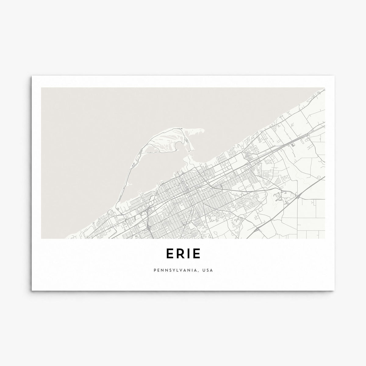 Erie Map Poster, print only (unframed)
