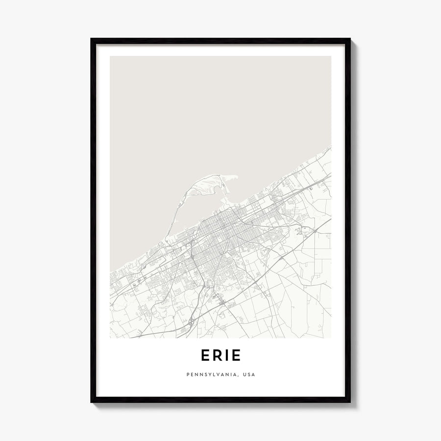 Erie Map Poster, framed poster mockup
