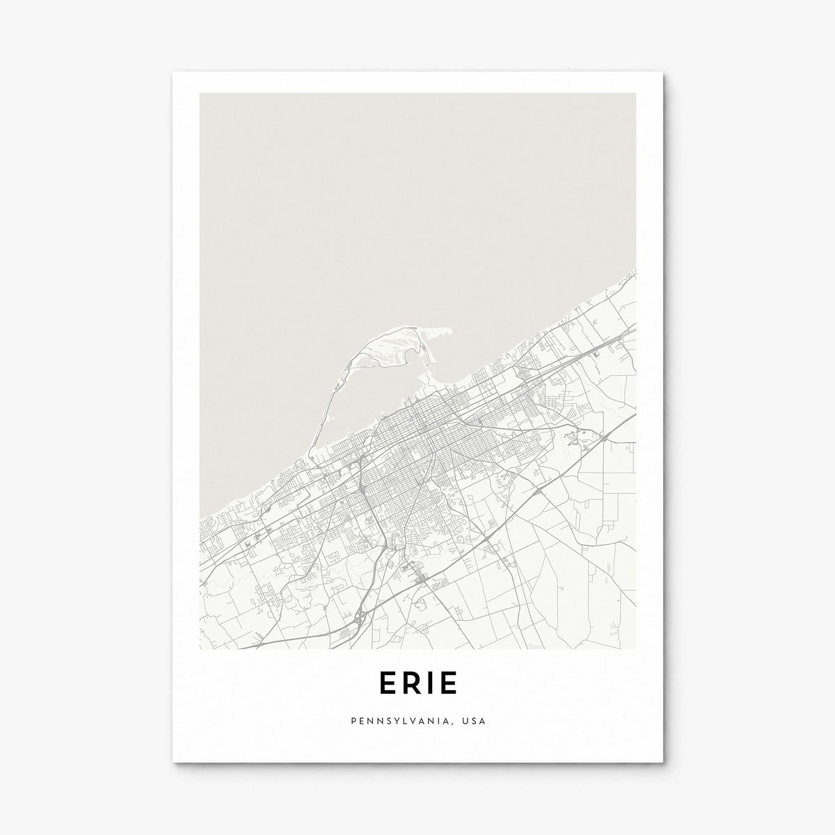 Erie Map Poster, print only (unframed)