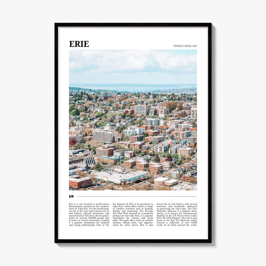 Erie Travel Poster, framed poster mockup