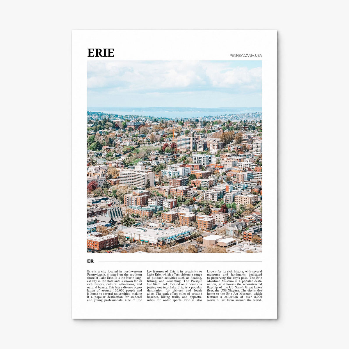 Erie Travel Poster, print only (unframed)