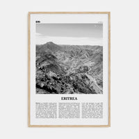 Eritrea Poster Natural Wood / 8x12 in Nbourhood Travel B&W Poster