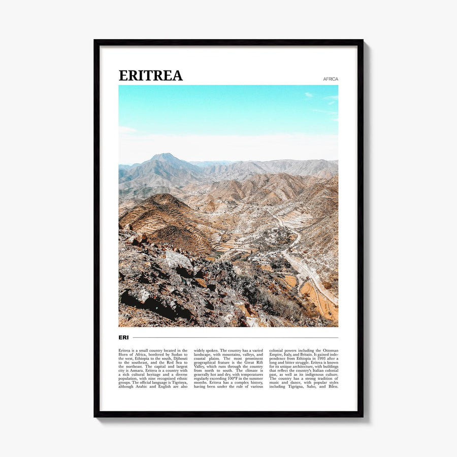Eritrea Travel Poster, framed poster mockup