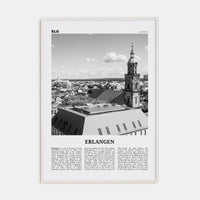 Erlangen Poster White Wood / 8x12 in Nbourhood Travel B&W Poster