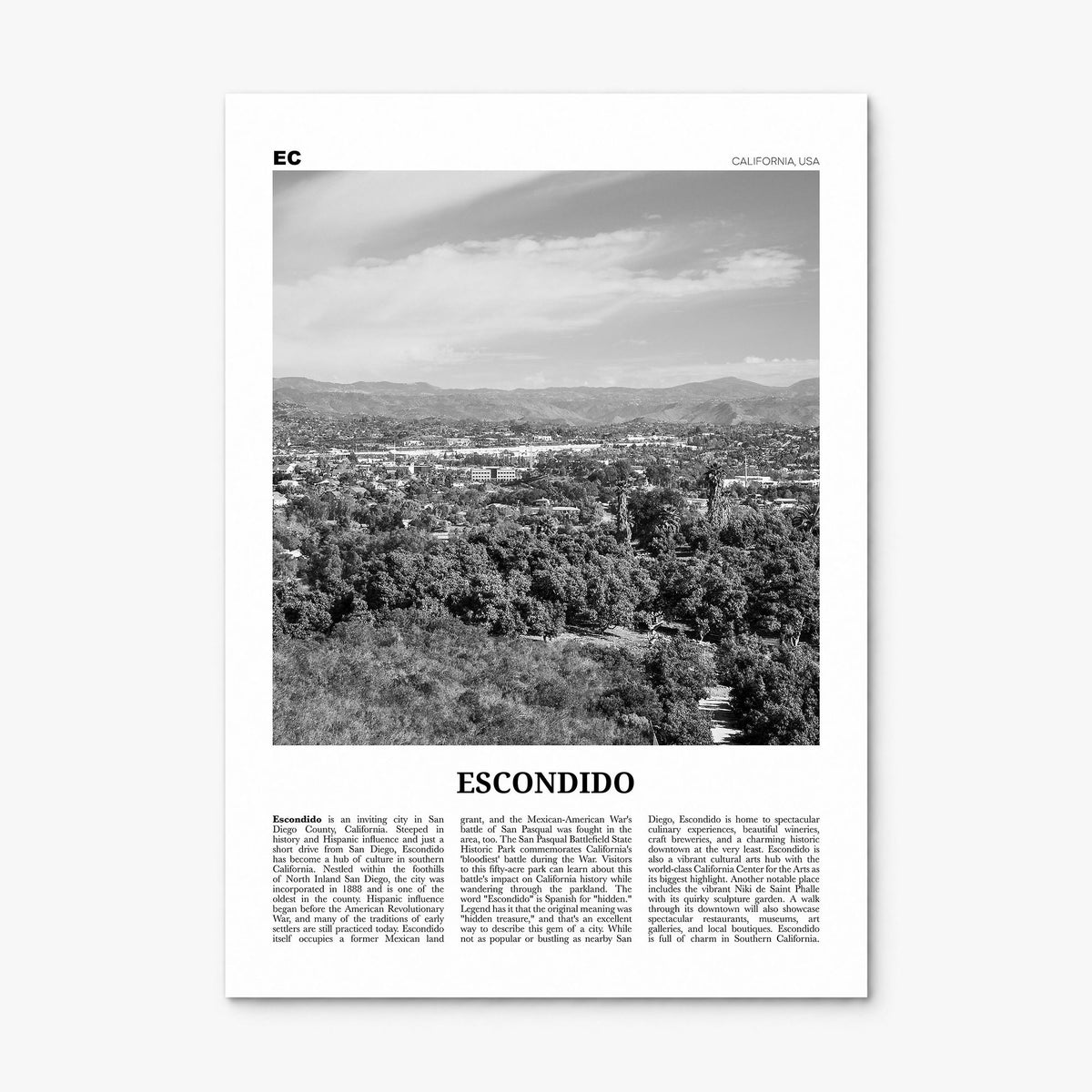 Escondido Newspaper Poster, print only (unframed)
