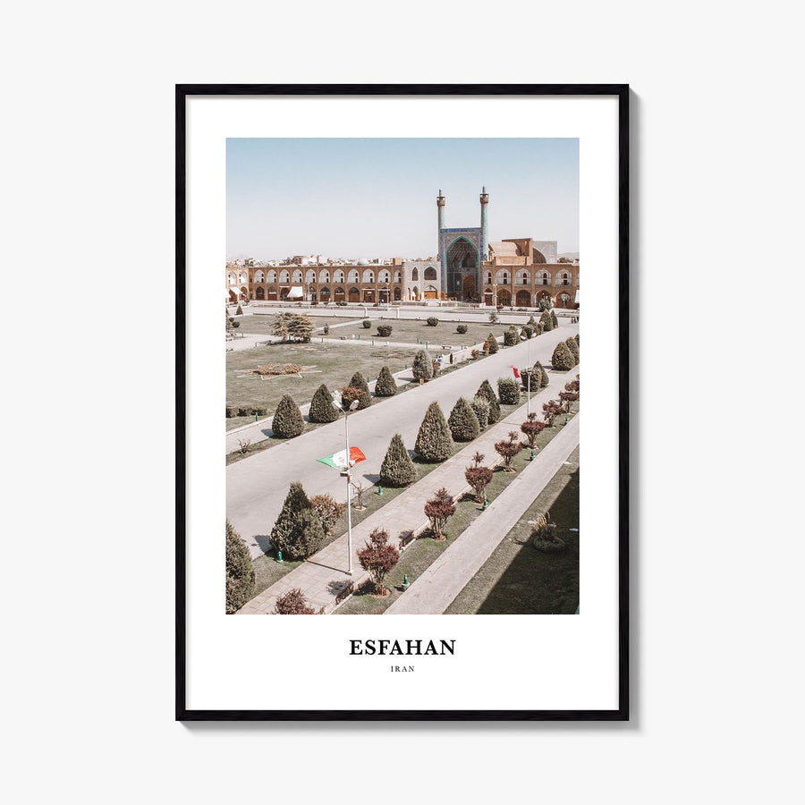 Esfahan colorful classic poster of Iran – vertical wall art, unframed print shown in interior mockup