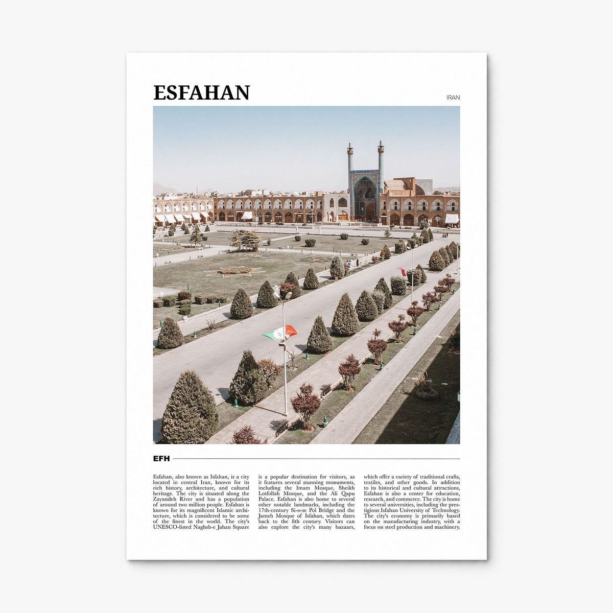 Esfahan Travel Poster, print only (unframed)