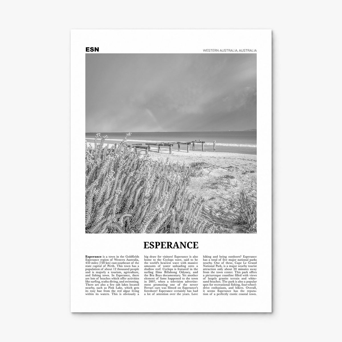 Esperance Newspaper Poster, print only (unframed)