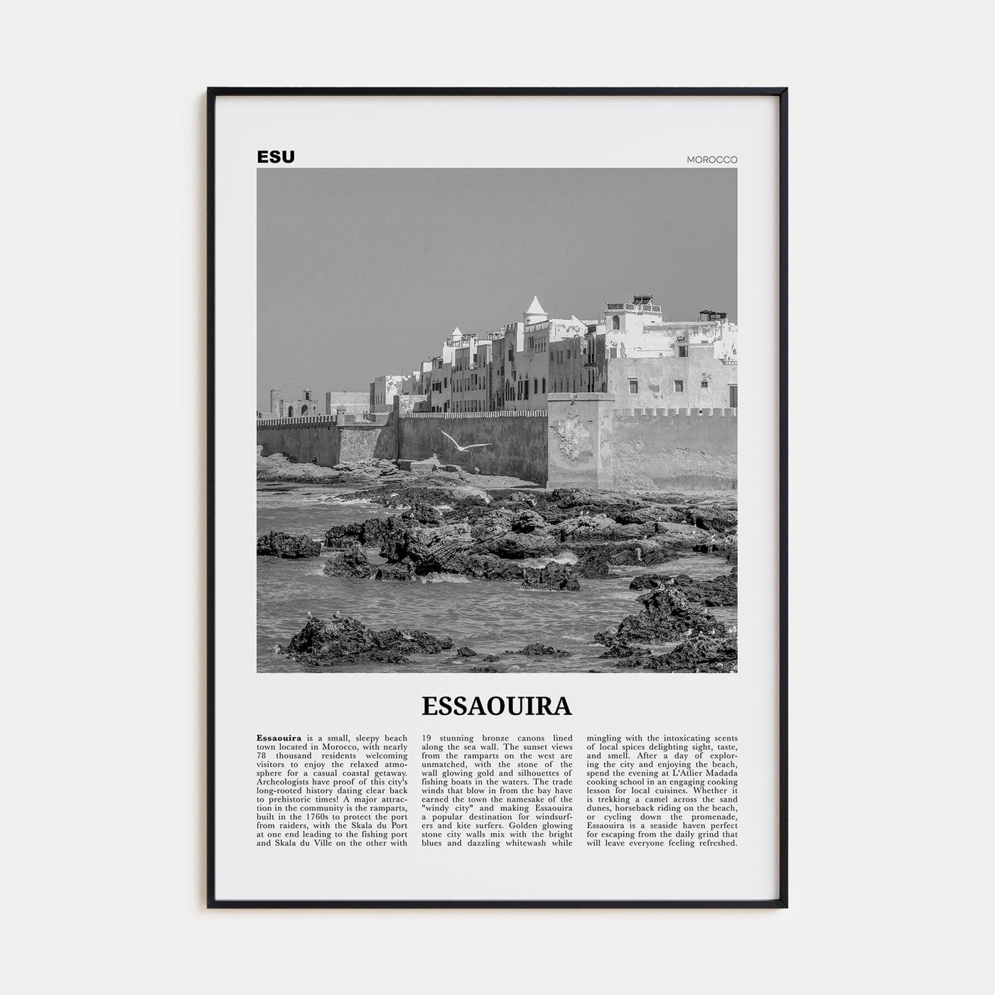 Essaouira Poster None / 8x12 in Nbourhood Travel B&W Poster