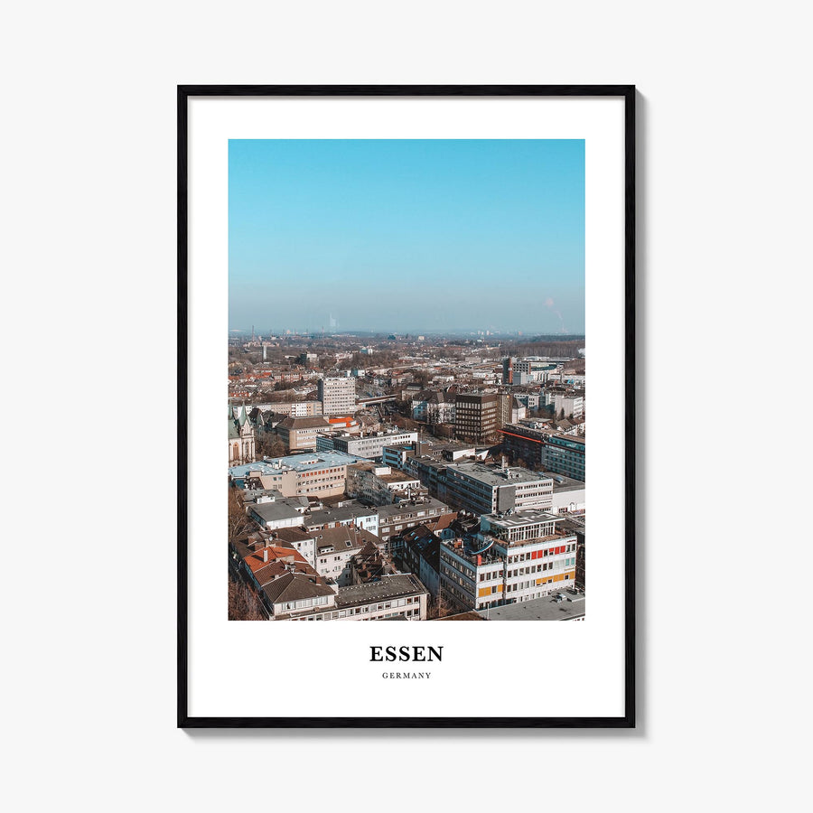 Essen colorful classic poster of Germany – vertical wall art, unframed print shown in interior mockup