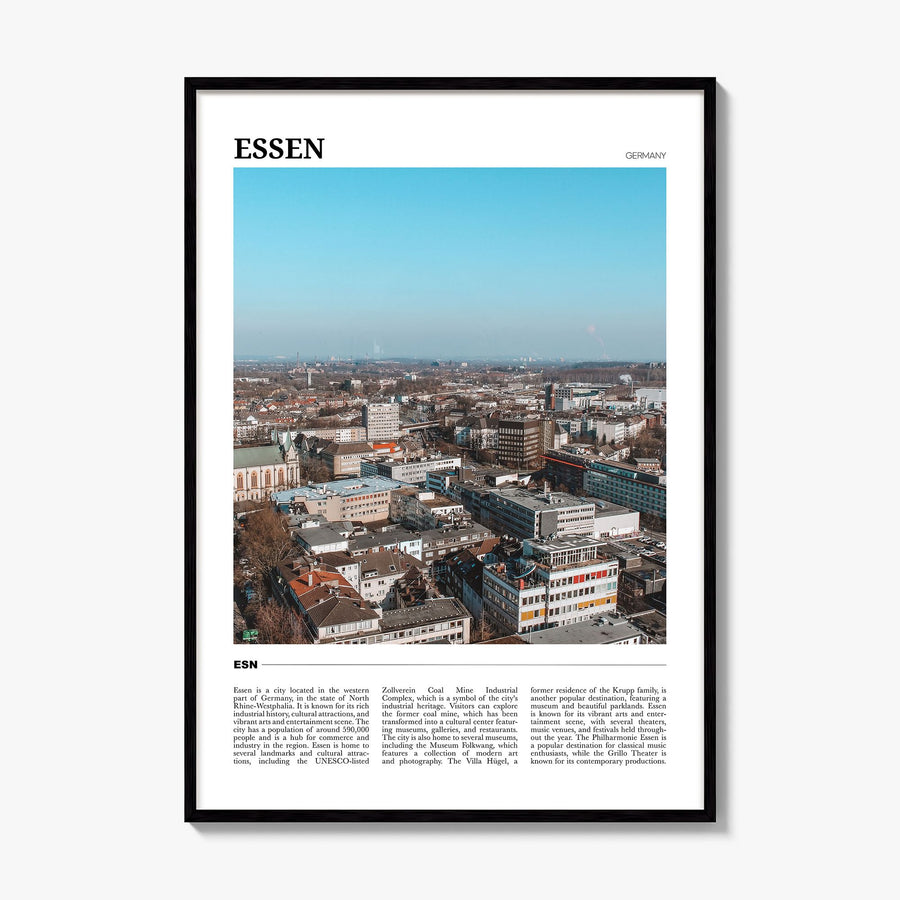 Essen Travel Poster, framed poster mockup