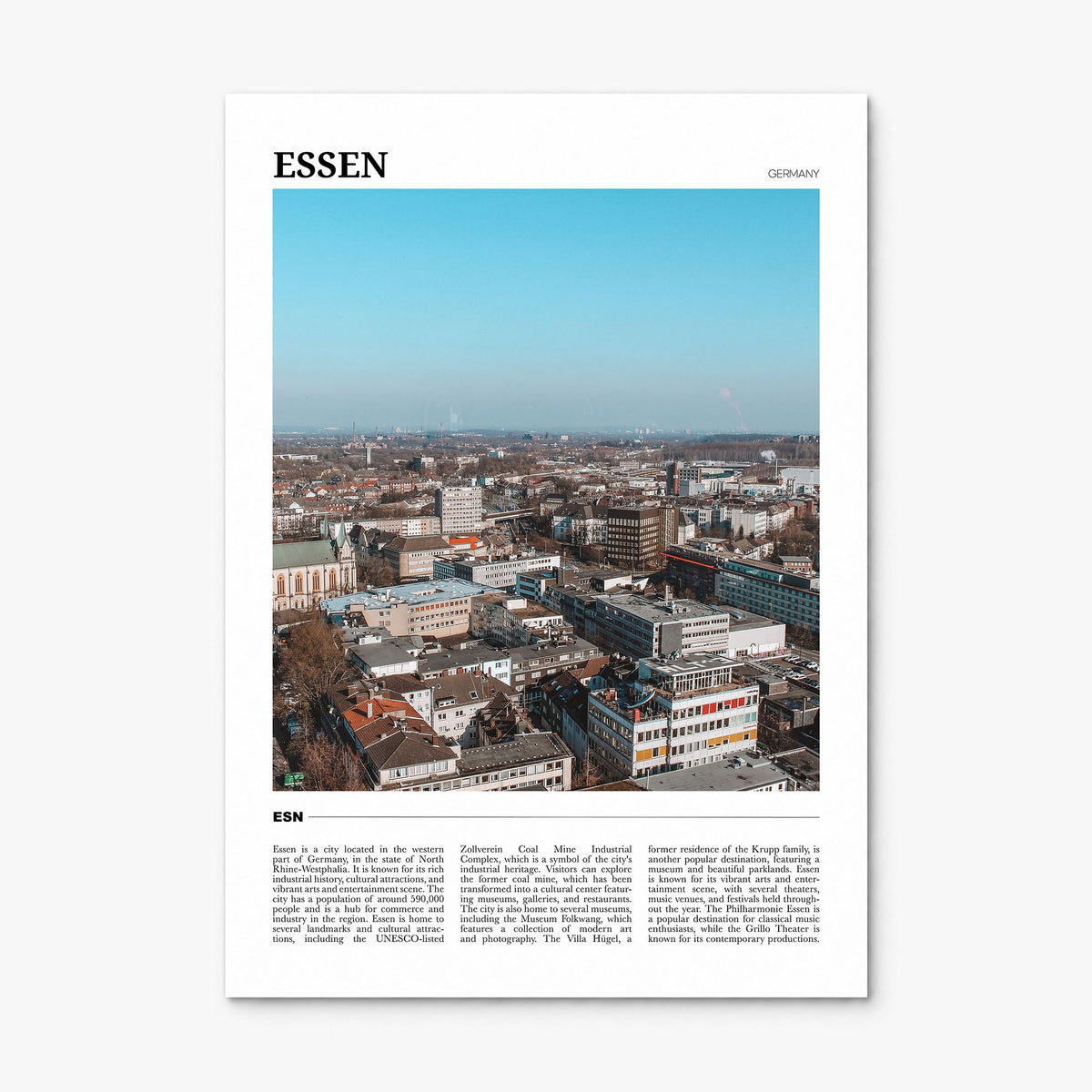 Essen Travel Poster, print only (unframed)