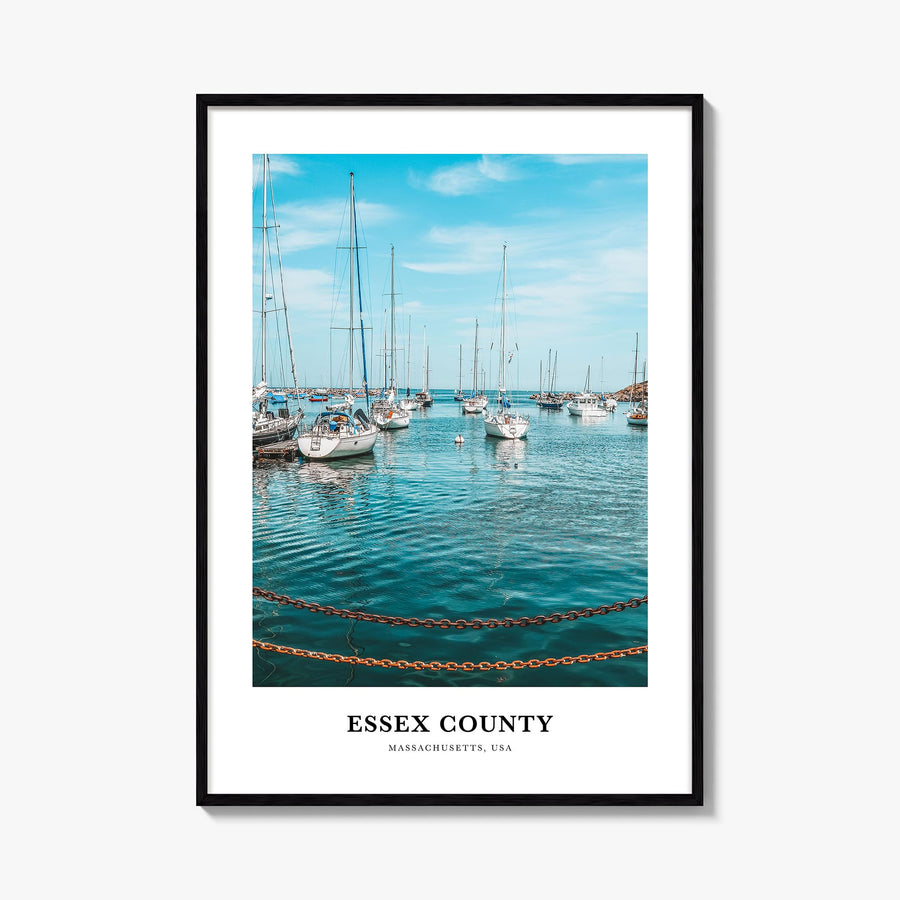 Essex County colorful classic poster of New Jersey, USA – vertical wall art, unframed print shown in interior mockup