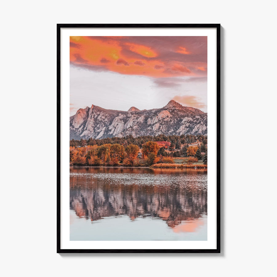 Estes Park Photo Poster, framed poster mockup, white border