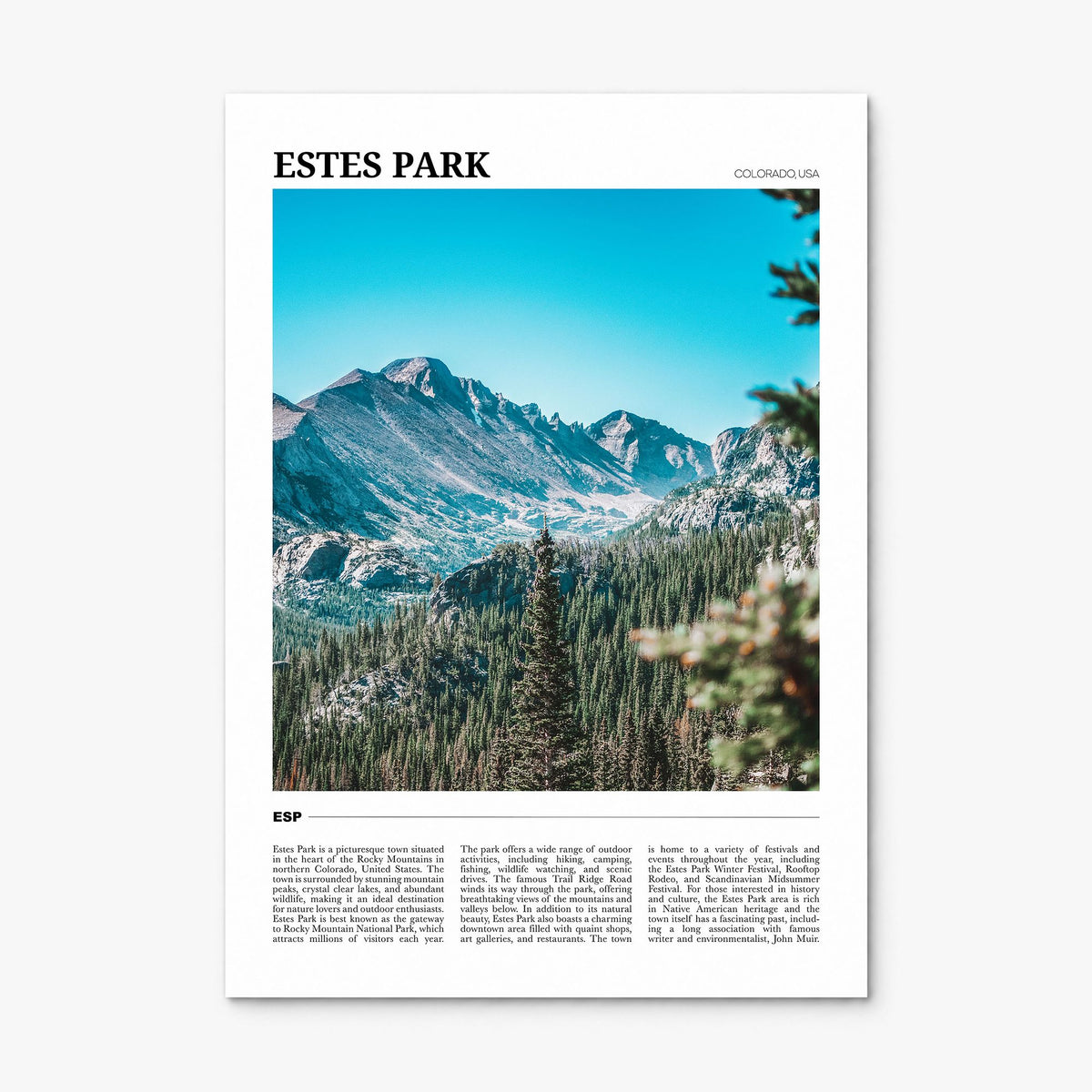 Estes Park Travel Poster, print only (unframed)