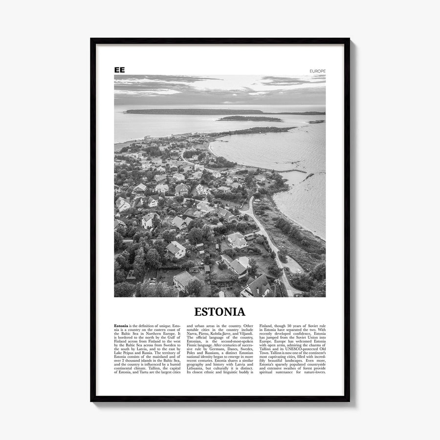 Estonia Newspaper Poster, framed poster mockup