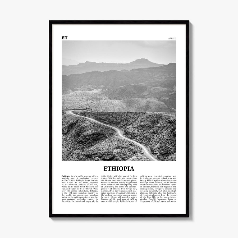 Ethiopia Newspaper No 1 Poster, framed poster mockup