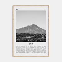 Etna Poster Natural Wood / 8x12 in Nbourhood Travel B&W Poster