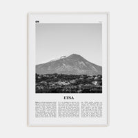 Etna Poster White Wood / 8x12 in Nbourhood Travel B&W Poster