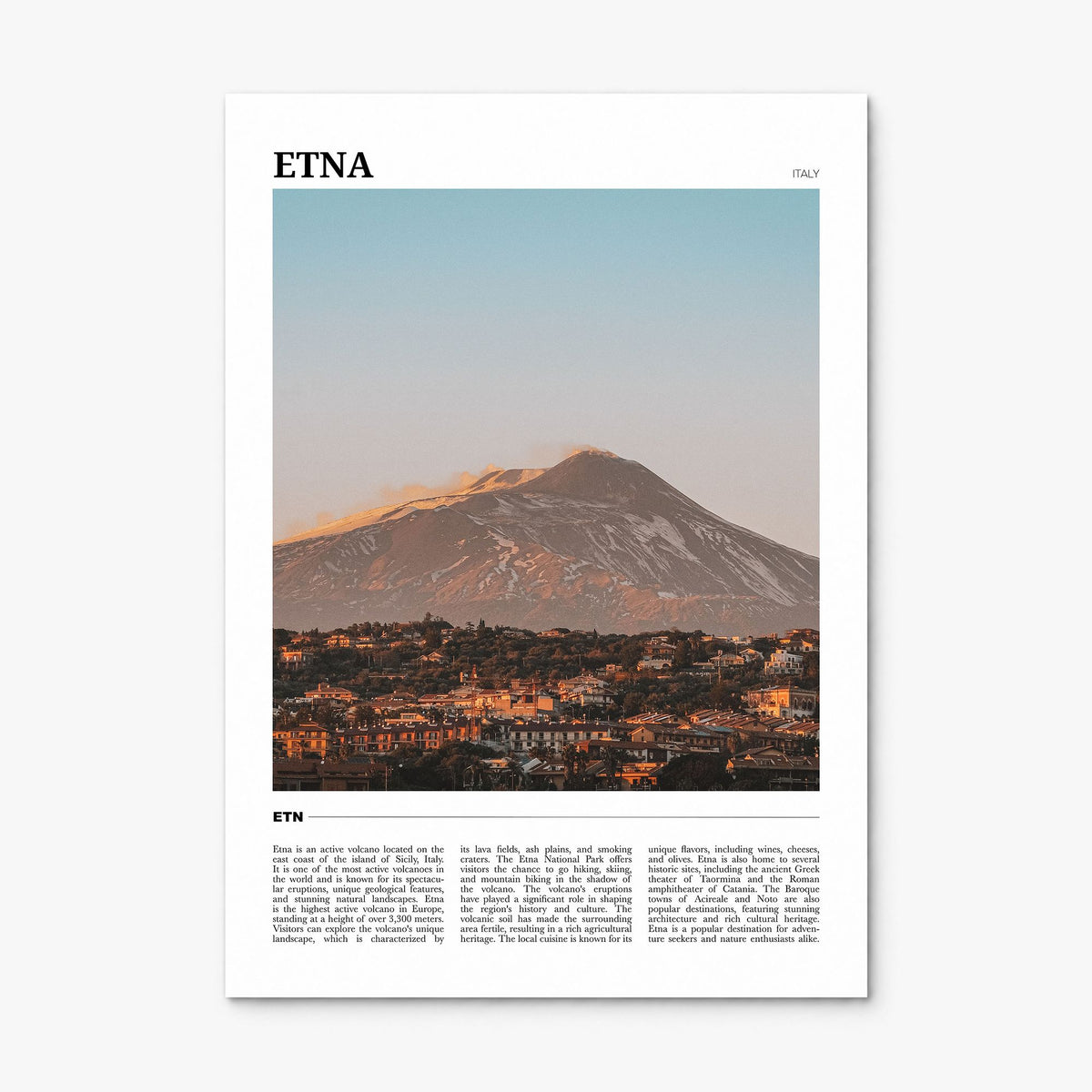 Etna Travel Poster, print only (unframed)