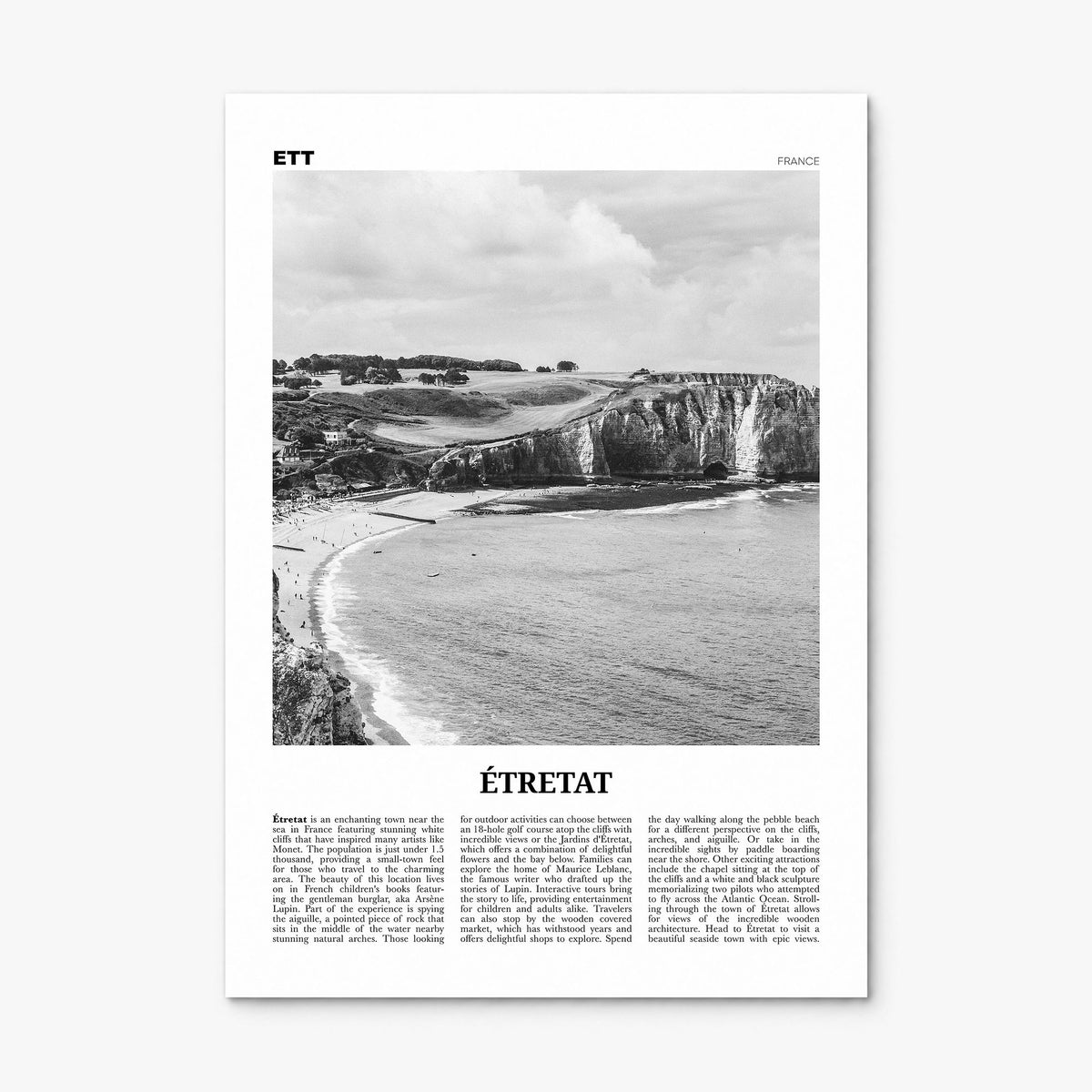 Étretat Newspaper Poster, print only (unframed)