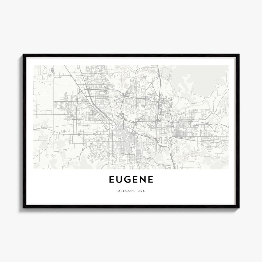 Eugene Map Poster, framed poster mockup