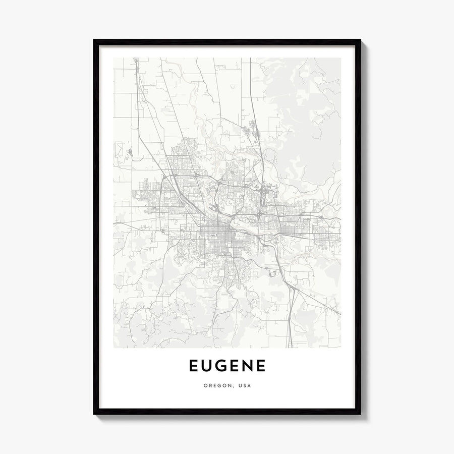 Eugene Map Poster, framed poster mockup