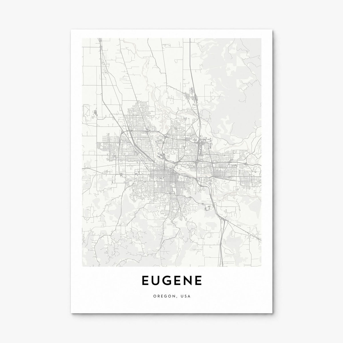 Eugene Map Poster, print only (unframed)