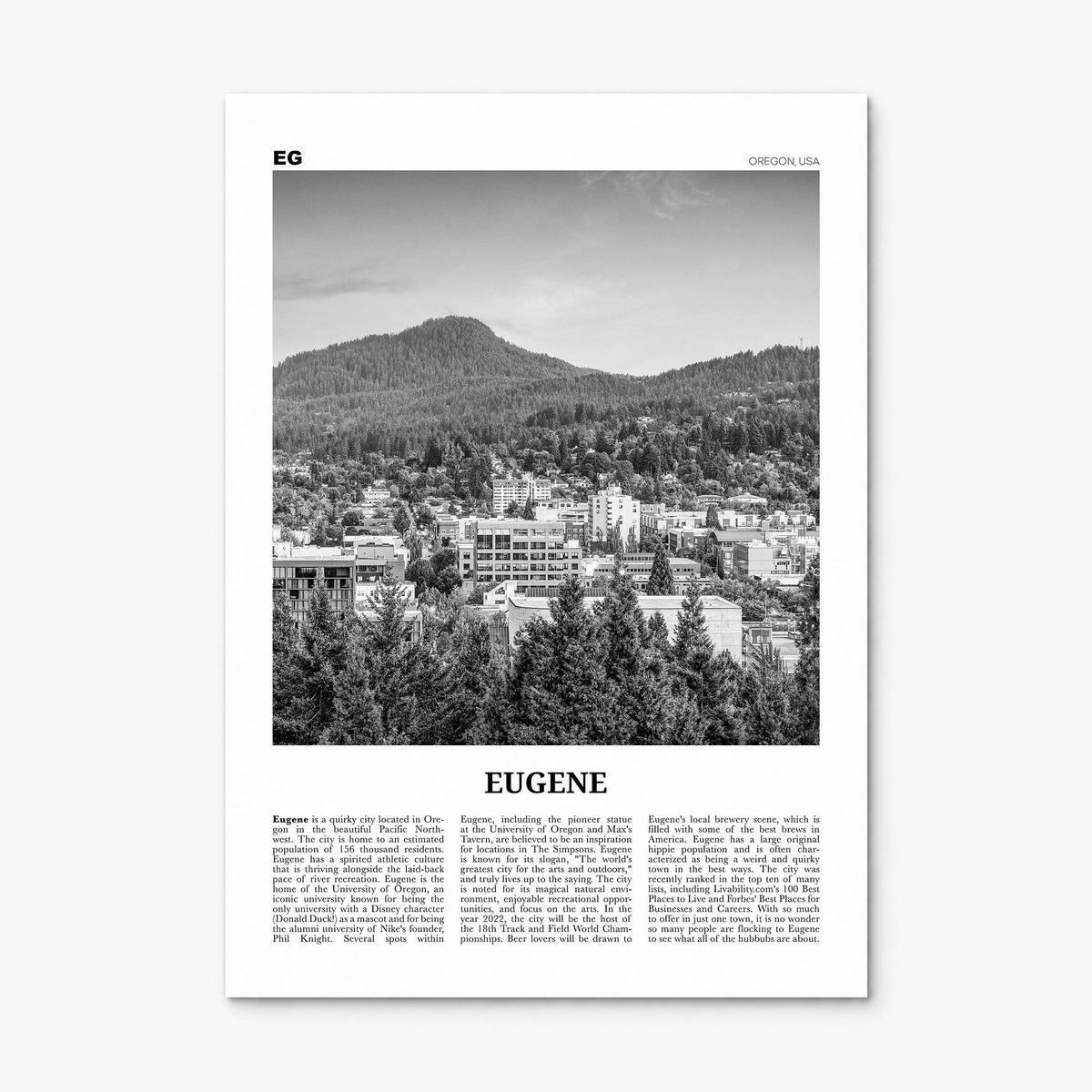Eugene Newspaper Poster, print only (unframed)