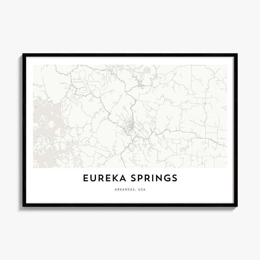 Eureka Springs Map Poster, framed poster mockup