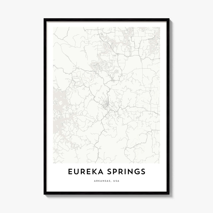 Eureka Springs Map Poster, framed poster mockup
