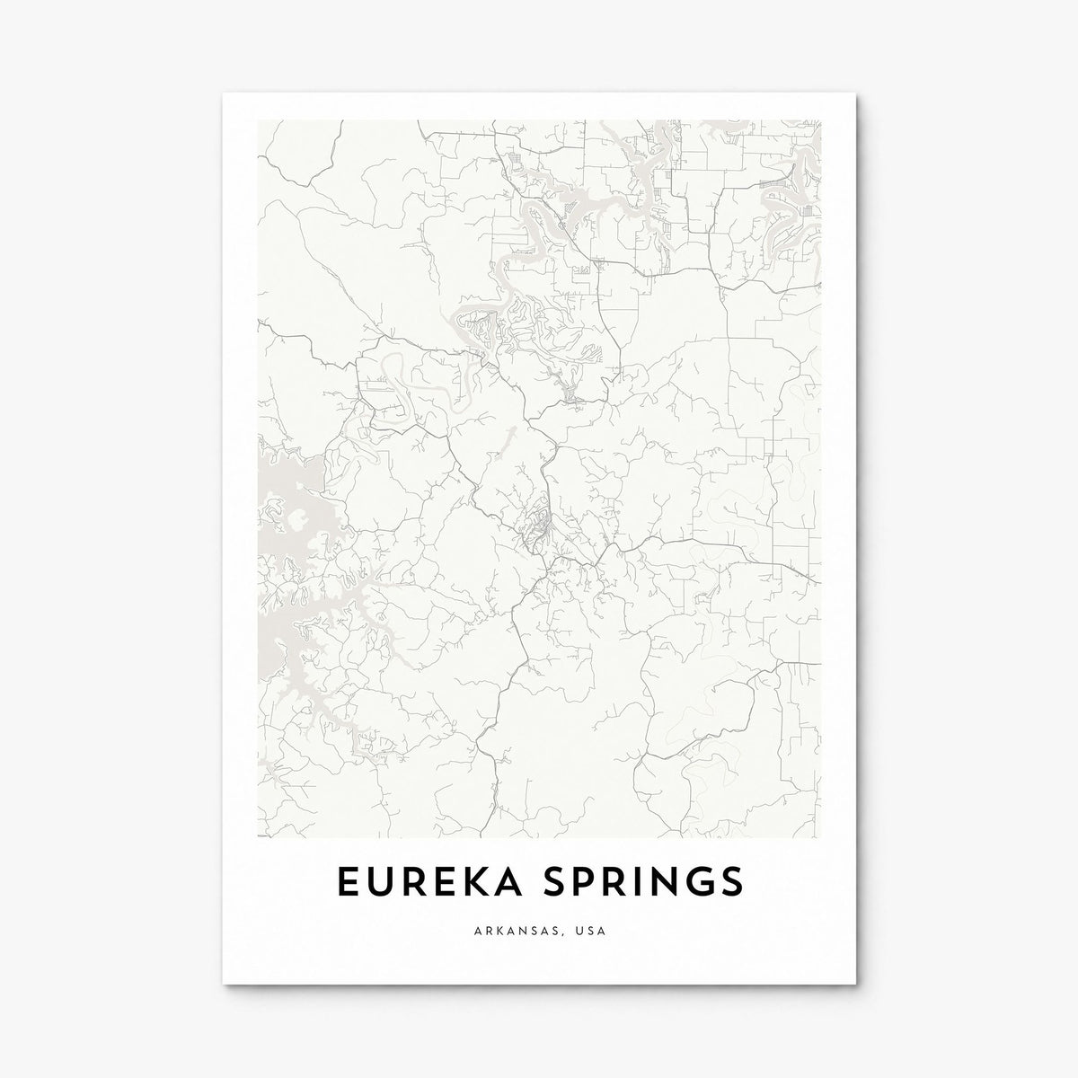 Eureka Springs Map Poster, print only (unframed)