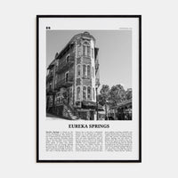 Eureka Springs Poster Black Wood / 8x12 in Nbourhood Travel B&W Poster