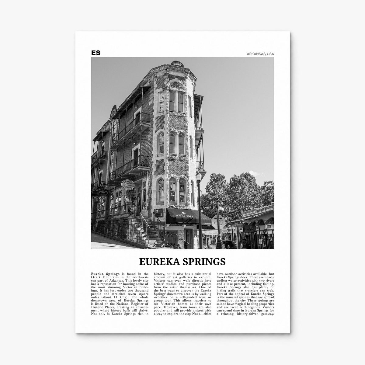 Eureka Springs Newspaper Poster, print only (unframed)
