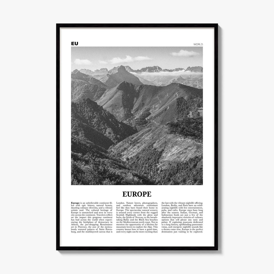Europe Newspaper Poster, framed poster mockup