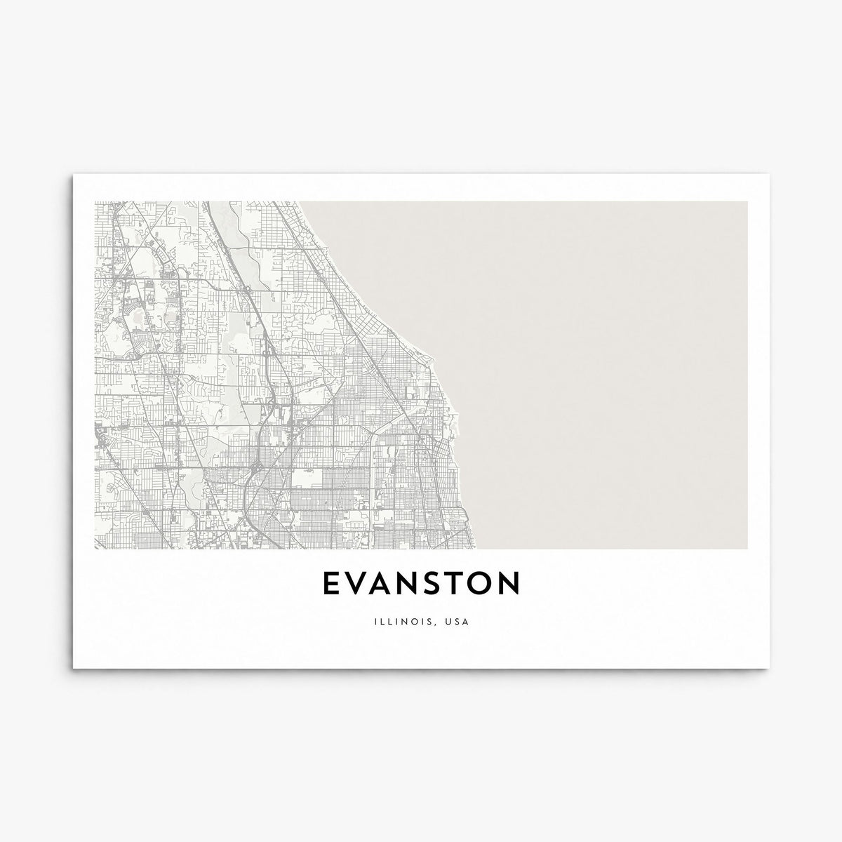 Evanston Map Poster, print only (unframed)