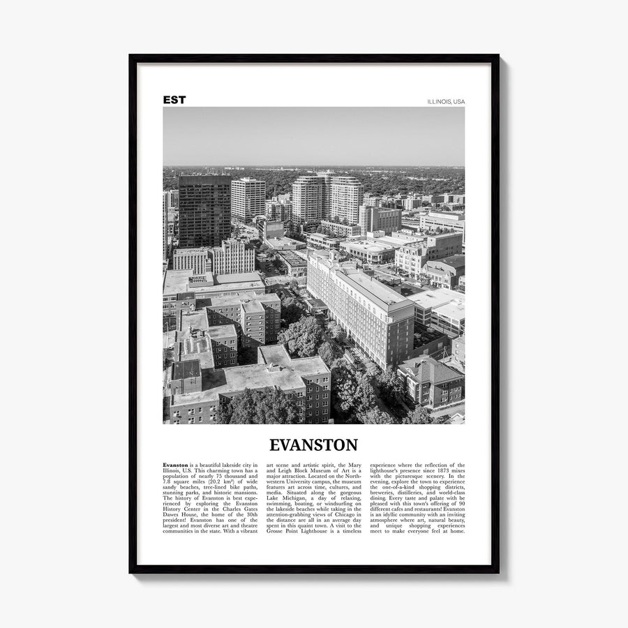 Evanston Newspaper Poster, framed poster mockup