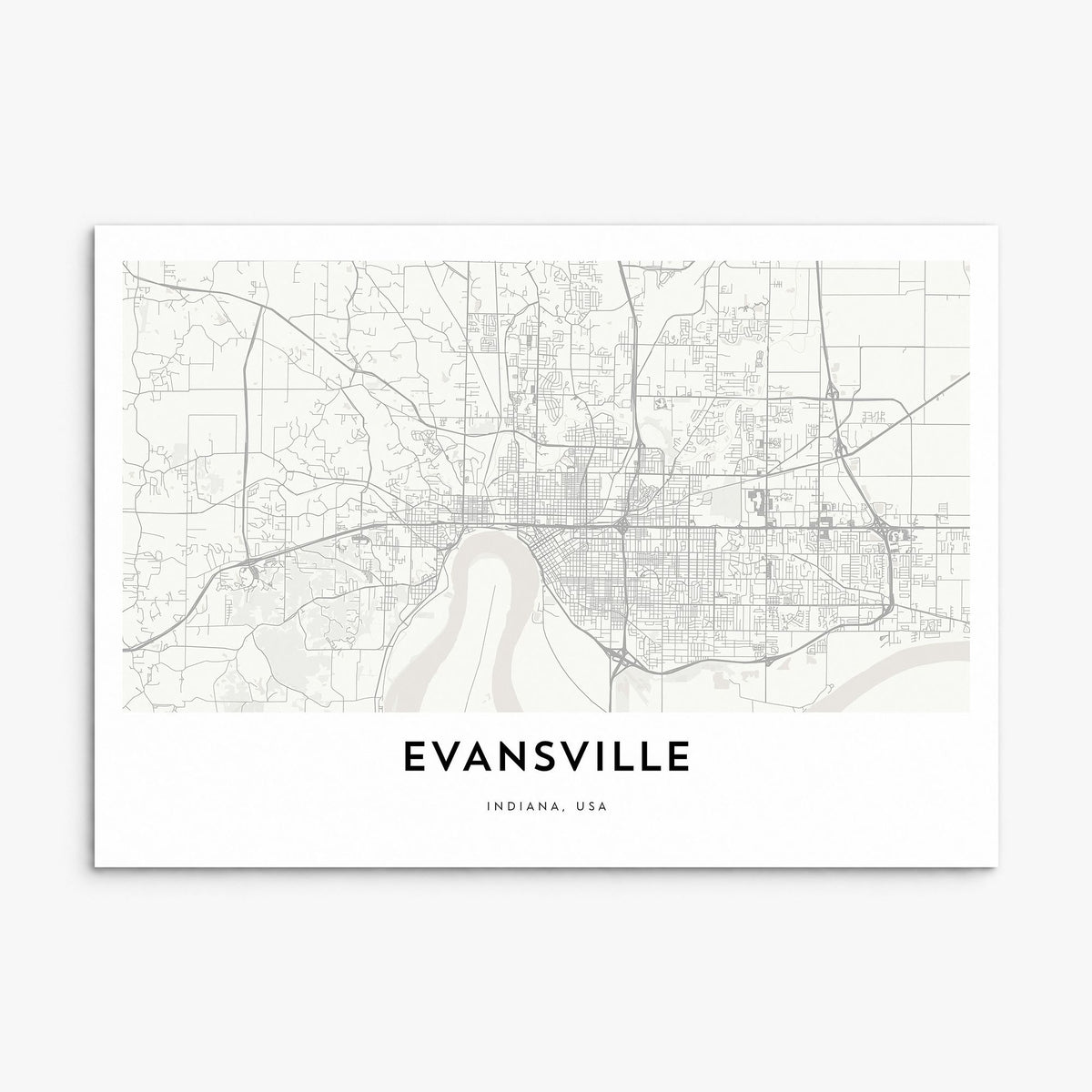 Evansville Map Poster, print only (unframed)