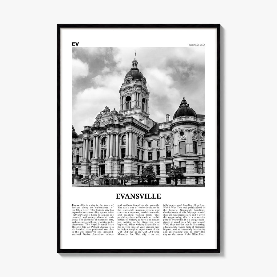 Evansville Newspaper Poster, framed poster mockup