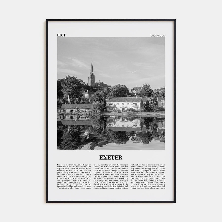 Exeter Poster None / 8x12 in Nbourhood Travel B&W Poster