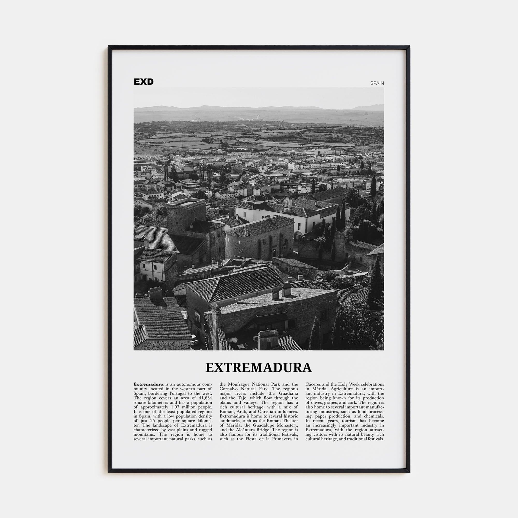 Extremadura Poster None / 8x12 in Nbourhood Travel B&W Poster