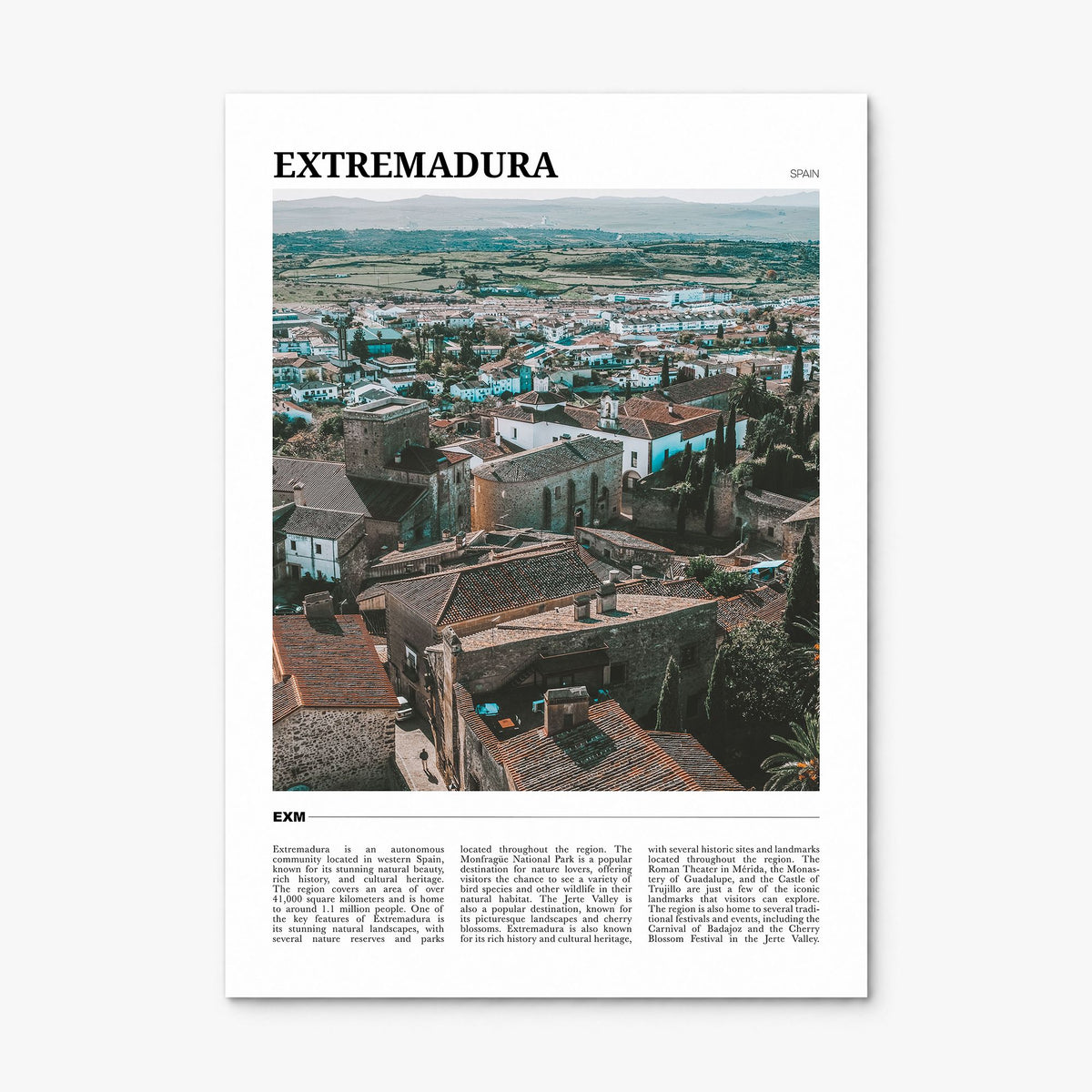 Extremadura Travel Poster, print only (unframed)