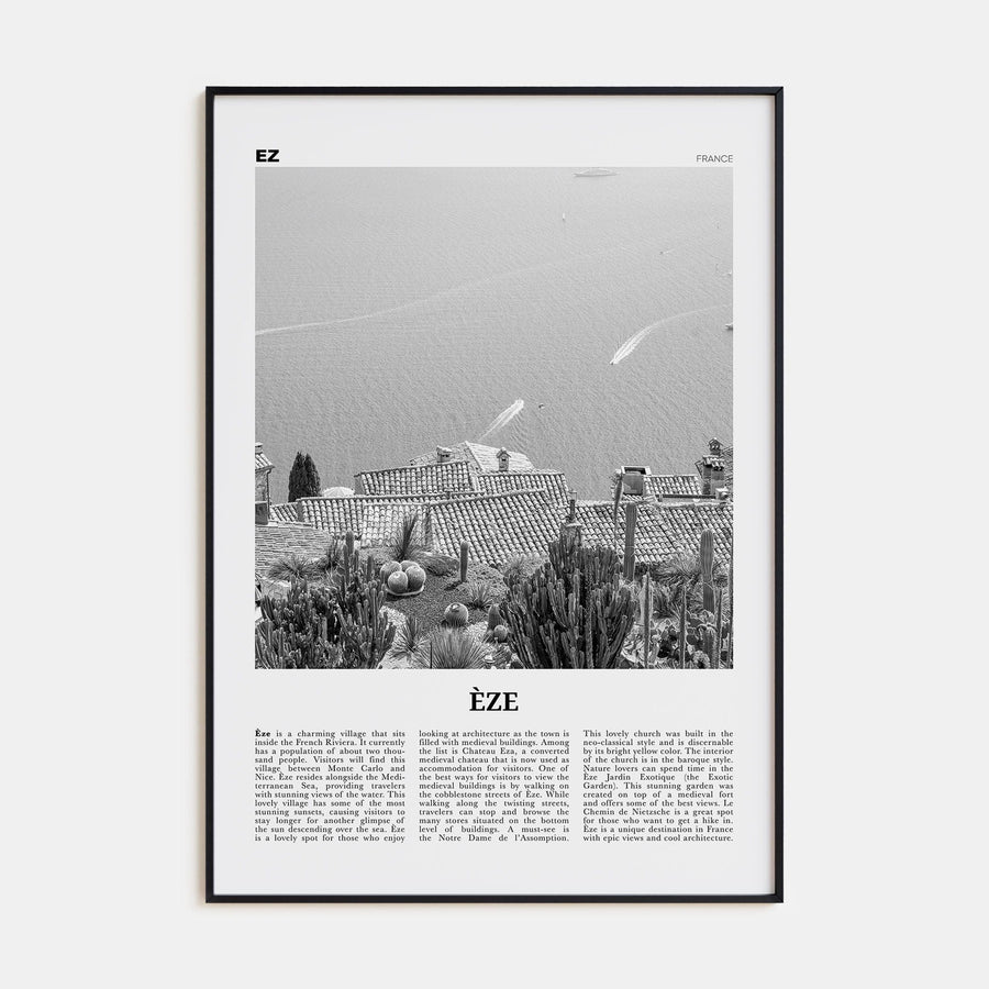 Èze Poster None / 8x12 in Nbourhood Travel B&W Poster