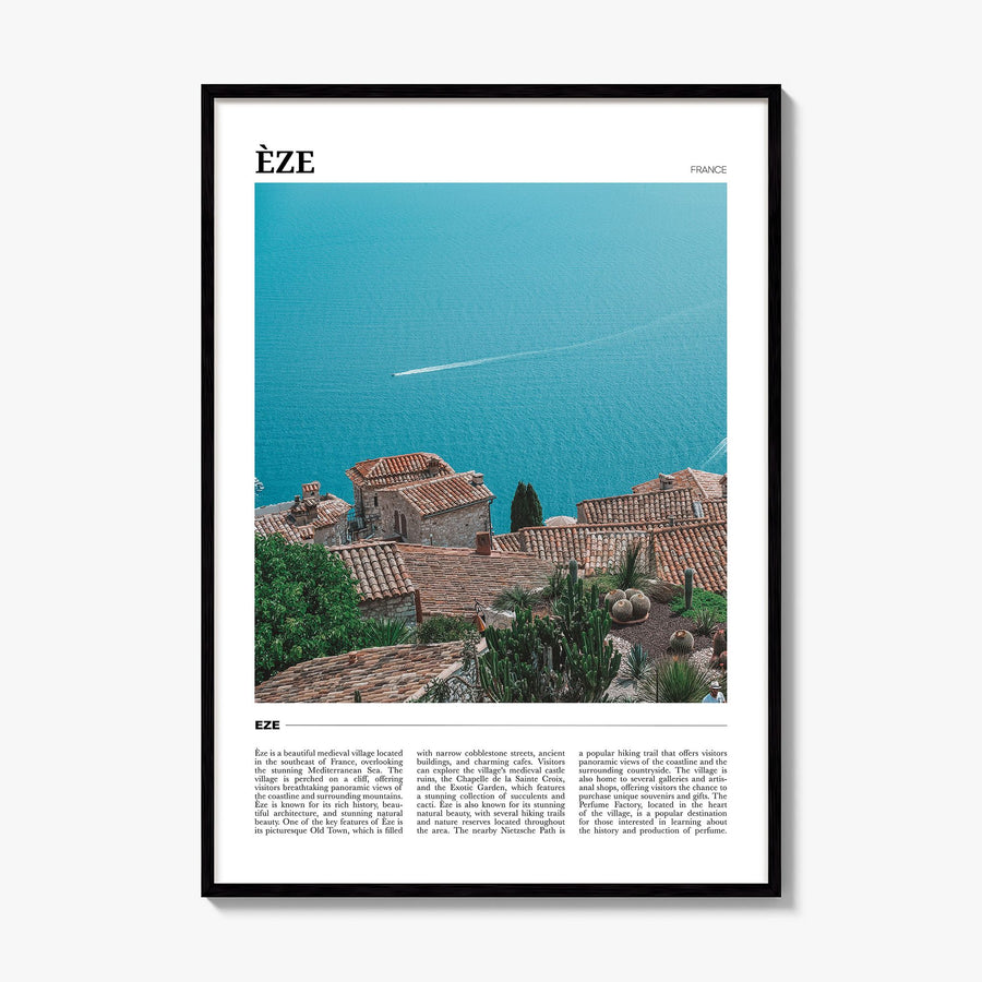 Èze Travel Poster, framed poster mockup