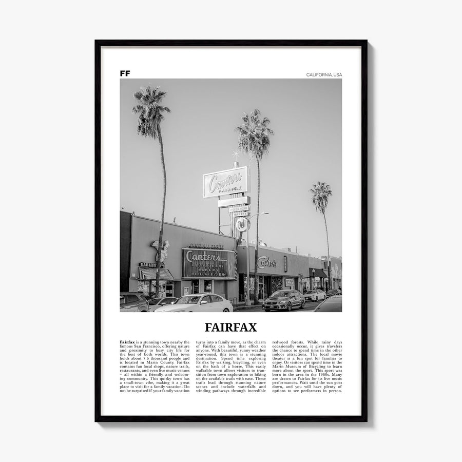 Fairfax, California Newspaper Poster, framed poster mockup