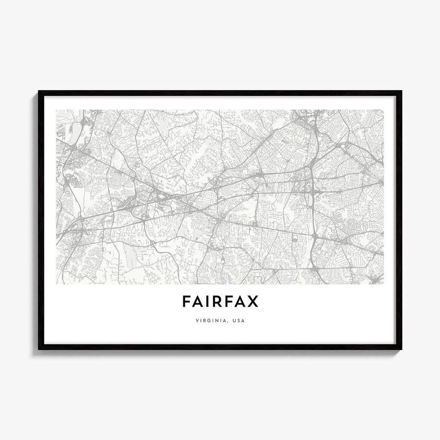 Fairfax, Virginia Map Poster, framed poster mockup