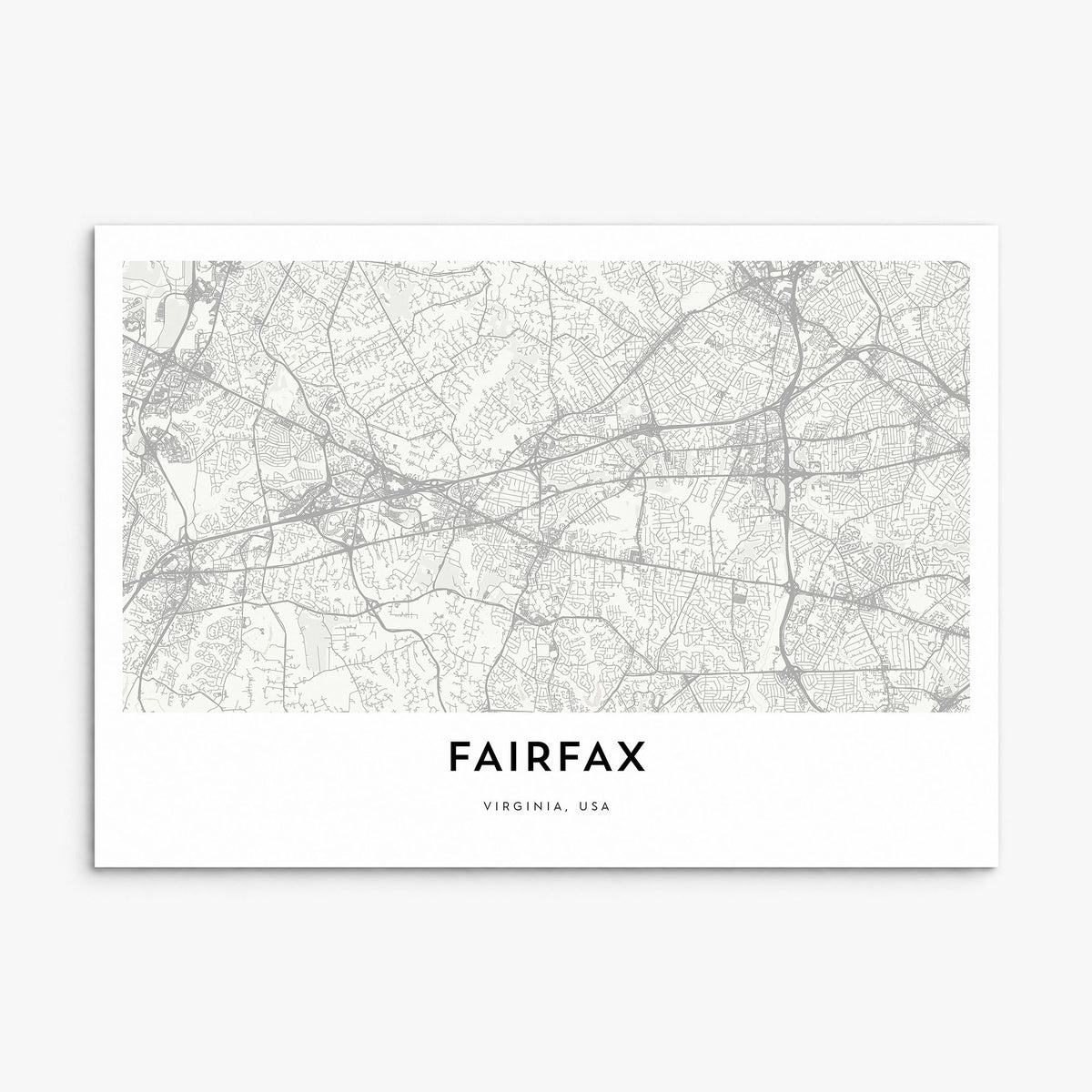 Fairfax, Virginia Map Poster, print only (unframed)