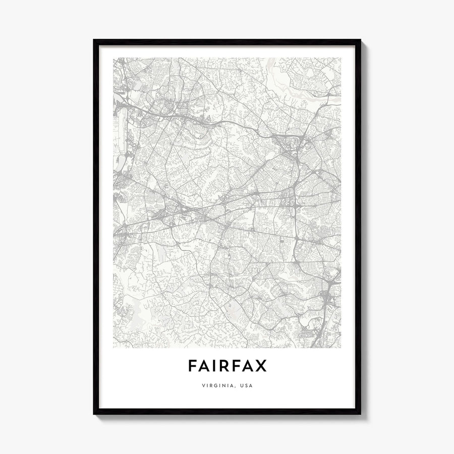 Fairfax, Virginia Map Poster, framed poster mockup